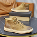 UGG Tan Paneled High-Top Lace-Up Sneakers