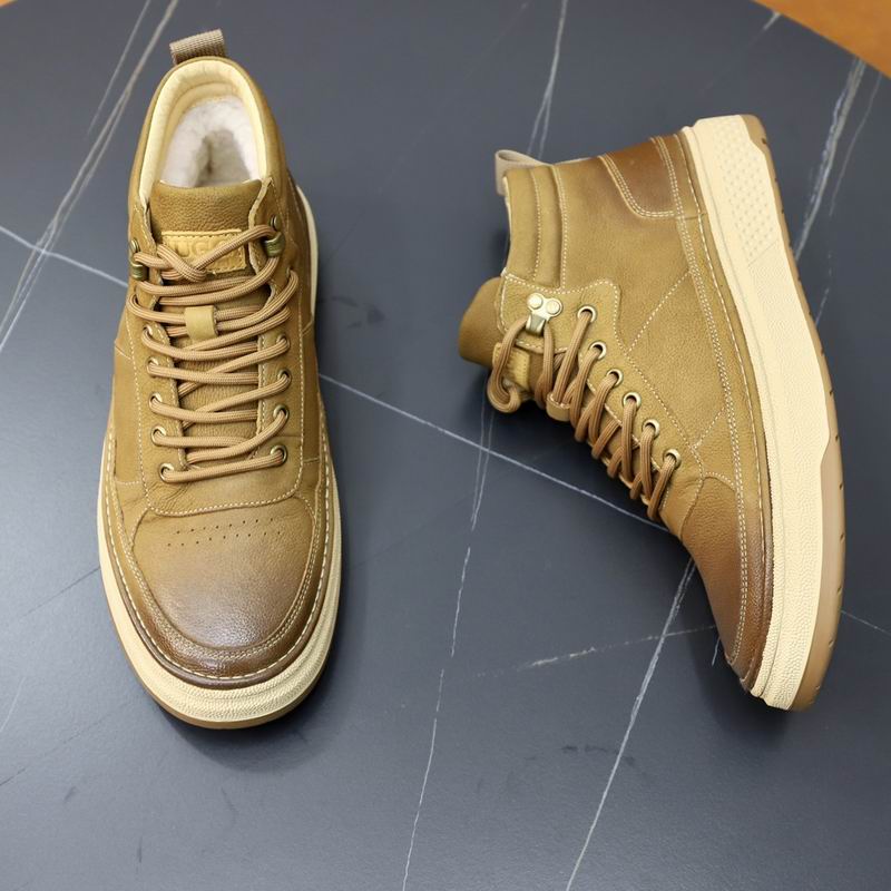 UGG Tan Paneled High-Top Lace-Up Sneakers