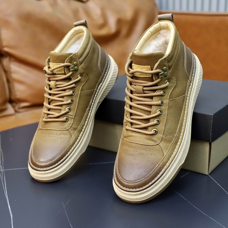 UGG Tan Paneled High-Top Lace-Up Sneakers