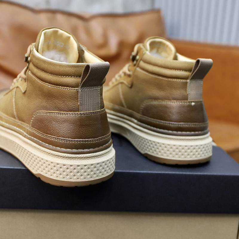 UGG Tan Paneled High-Top Lace-Up Sneakers