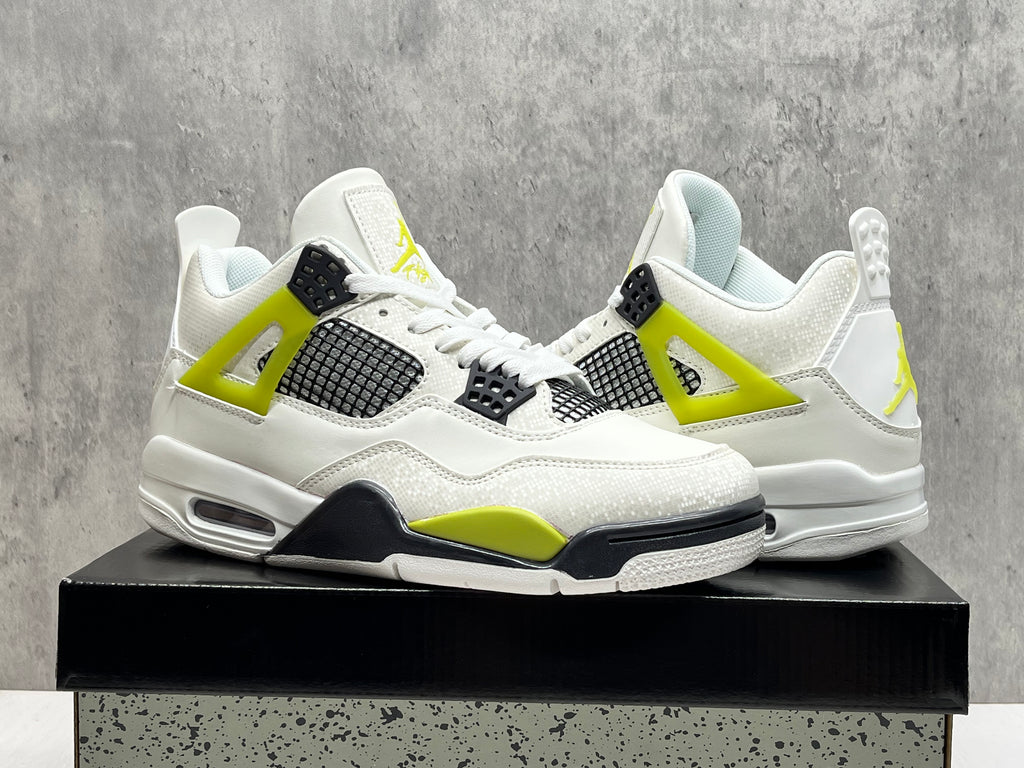 Air Jordan 4 Retro Sneakers | White / Lime / Black