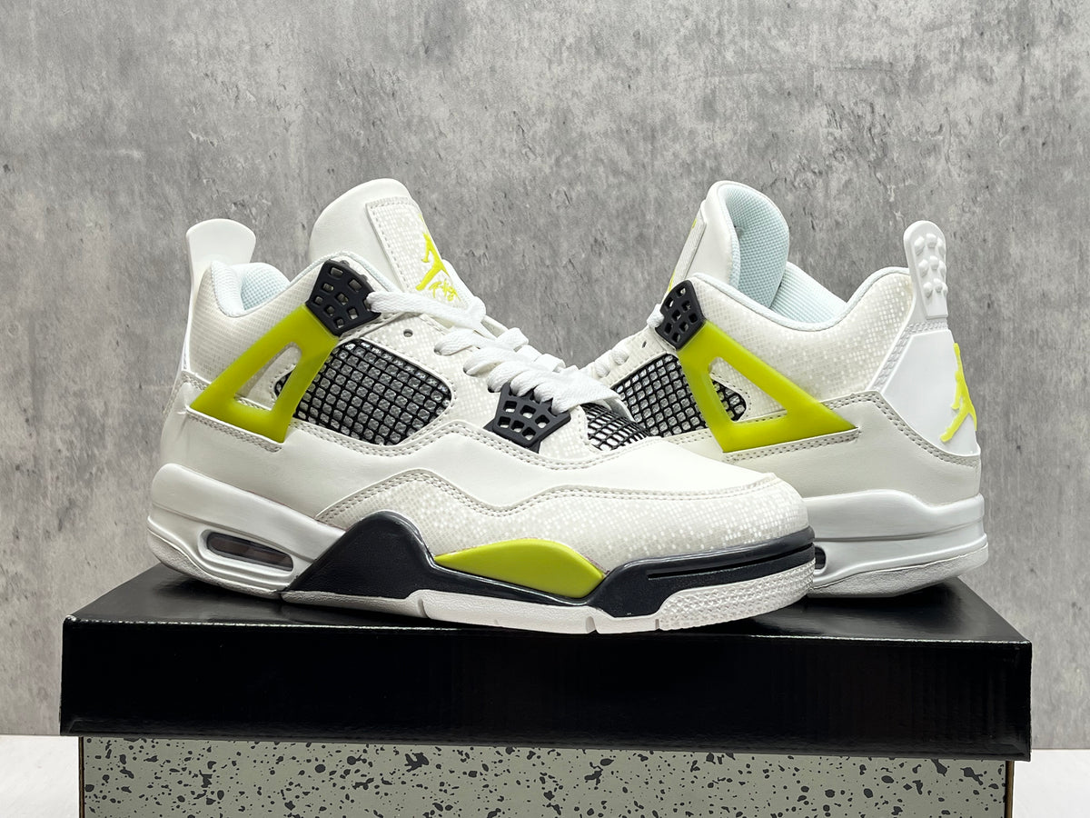 Air Jordan 4 Retro Sneakers | White / Lime / Black