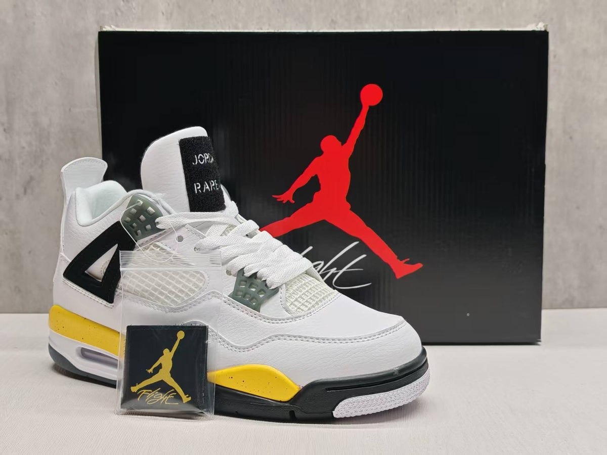 Air Jordan 4 Retro Men's & Women's Sneakers | White / Yellow / Black