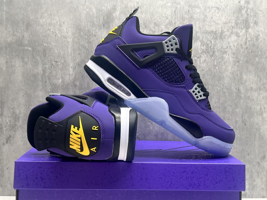 Air Jordan 4 Retro Sneakers | Lakers Purple / Gold