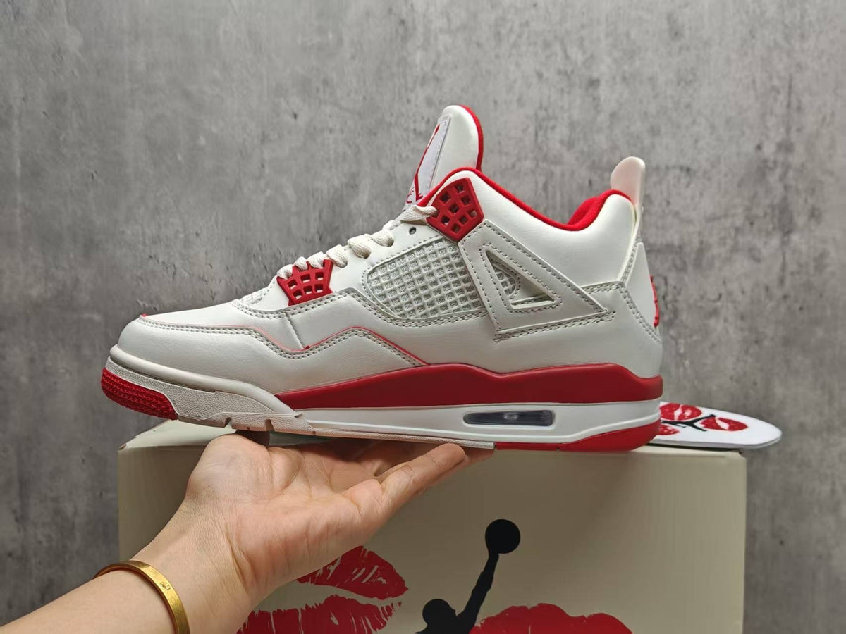 Air Jordan 4 Retro Sneakers | Valentine's Day Sierra Red / White