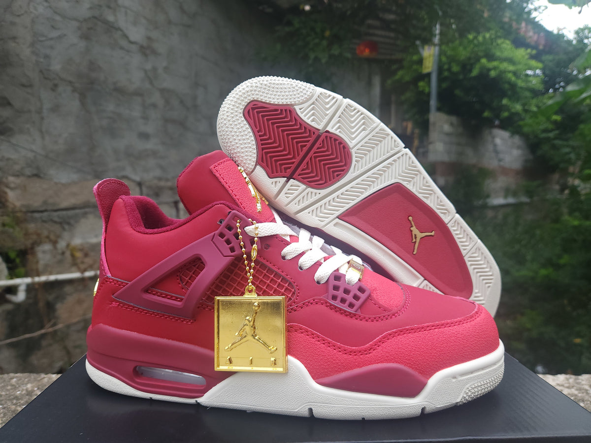 Air Jordan 4 Retro Sneakers | Red / Purple / Gold